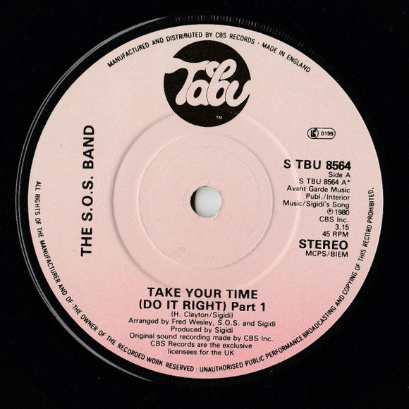 The S.O.S. Band - Take Your Time (Do It Right) (7