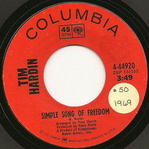 Tim Hardin - Simple Song Of Freedom (7", Single)