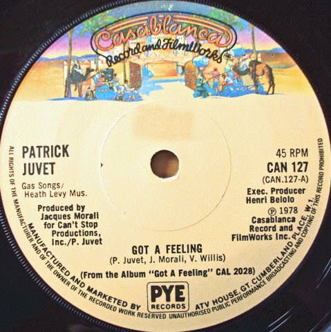 Patrick Juvet - Got A Feeling (7", Single)