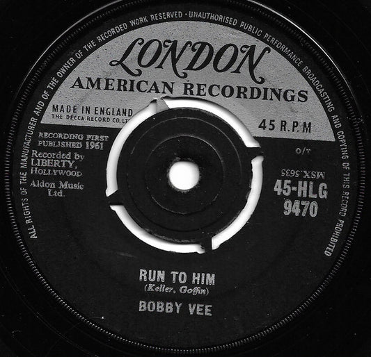 Bobby Vee - Run To Him / Walkin' With My Angel (7")
