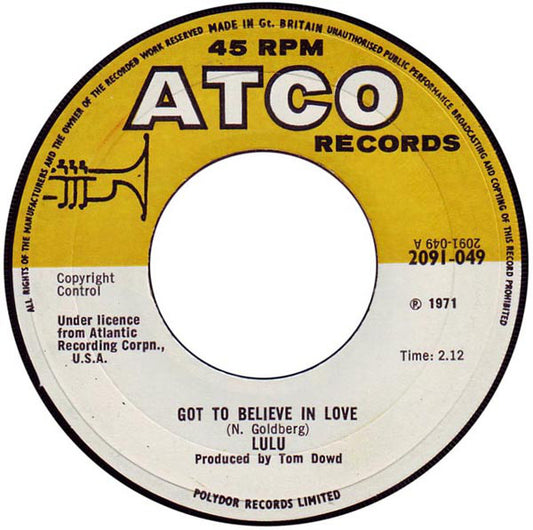 Lulu - Got To Believe In Love (7")
