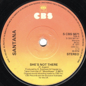 Santana - She's Not There (7", Single)