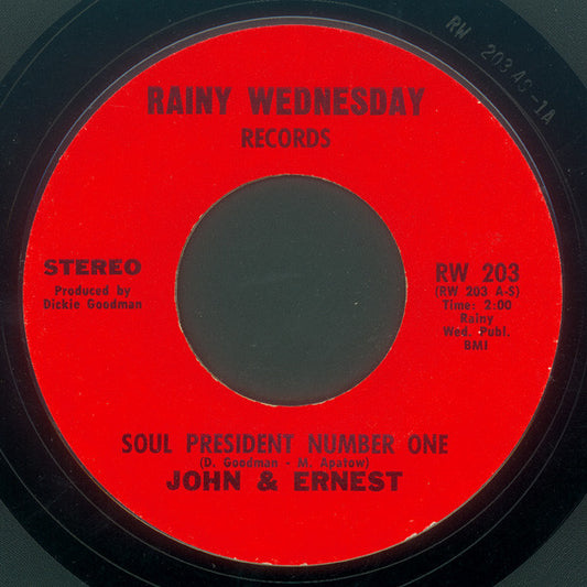 John & Ernest - Soul President Number One / Crossover (7", Styrene)
