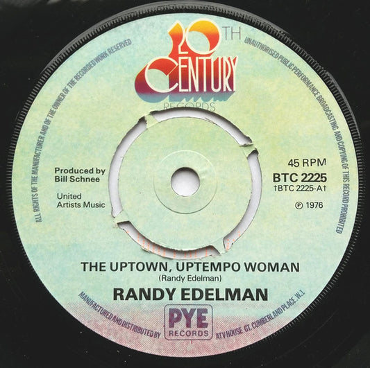 Randy Edelman - The Uptown, Uptempo Woman (7", Single)