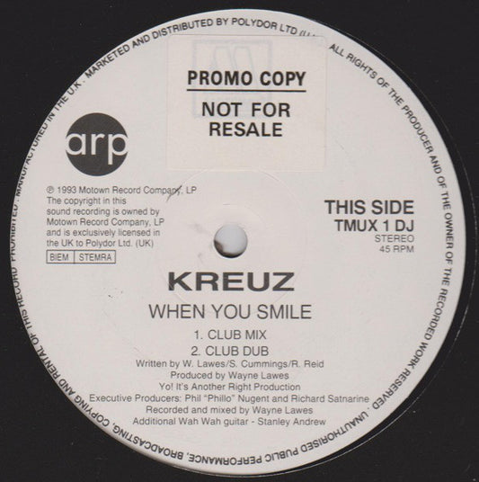 Kreuz - When You Smile (12", Promo)