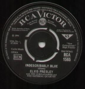 Elvis Presley With The Jordanaires - Indescribably Blue (7", Single)