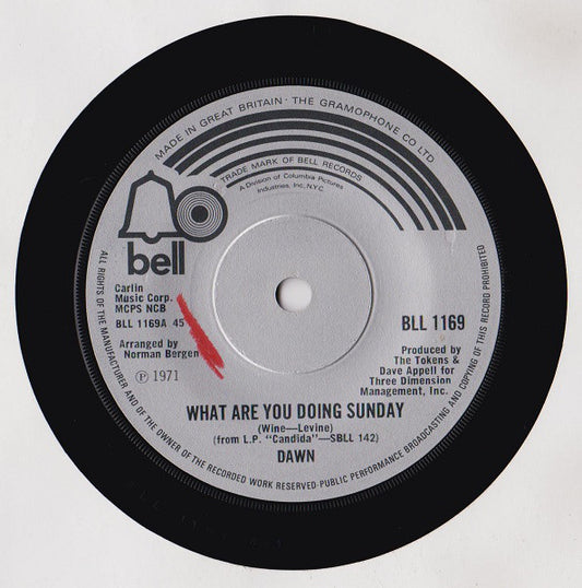 Dawn (5) - What Are You Doing Sunday (7", Single)