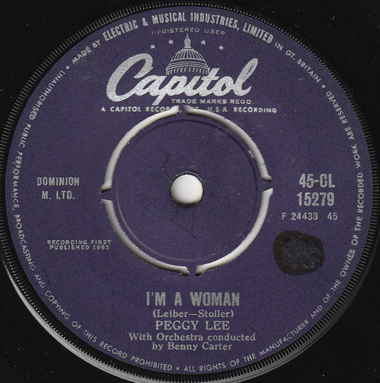 Peggy Lee - I'm A Woman (7", Single)