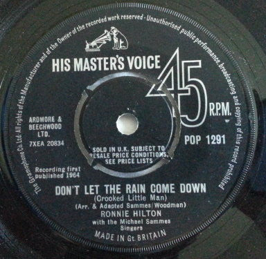 Ronnie Hilton - Don't Let The Rain Come Down (7")