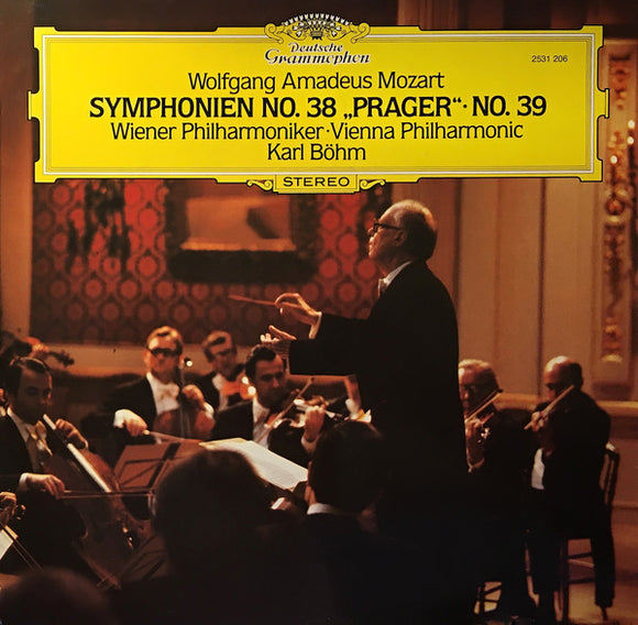 Wolfgang Amadeus Mozart – Wiener Philharmoniker, Karl Böhm - Symphonien No. 38 „Prager“ ･ No. 39 (LP, RP)