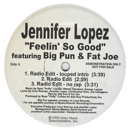 Jennifer Lopez Featuring Big Pun* & Fat Joe - Feelin' So Good (12", Promo)