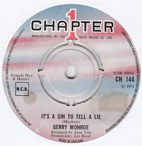 Gerry Monroe - It's A Sin To Tell A Lie (7")