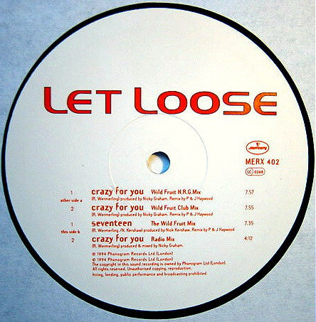 Let Loose - Crazy For You (The Wild Fruit Mixes) (12