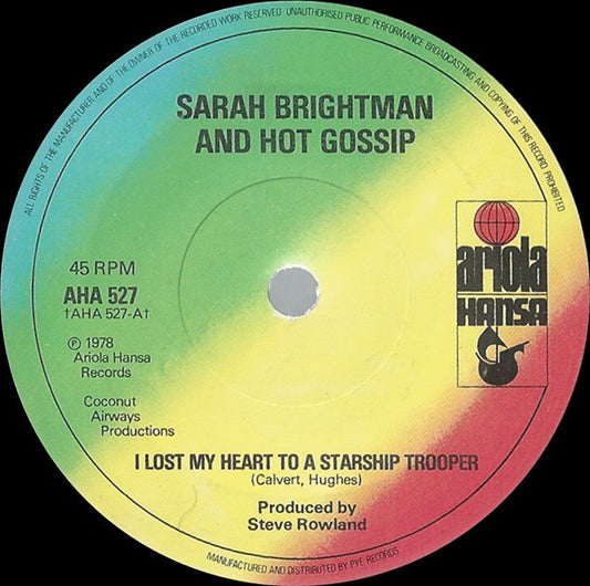 Sarah Brightman And Hot Gossip - I Lost My Heart To A Starship Trooper (7", Single)