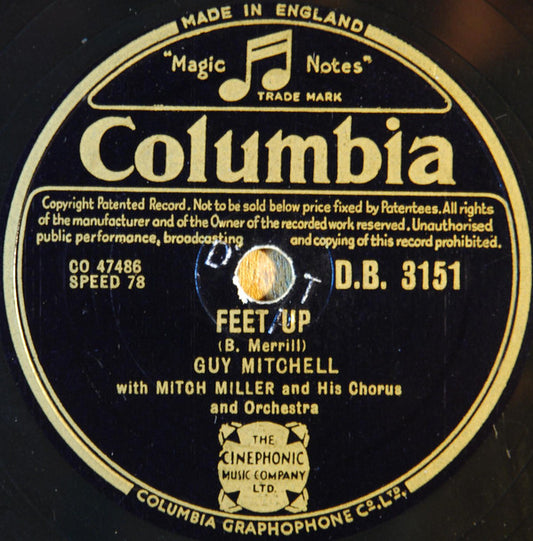 Guy Mitchell - Feet Up / Angels Cry (Shellac, 10")