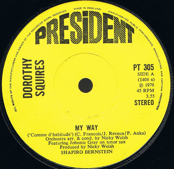 Dorothy Squires - My Way (7")