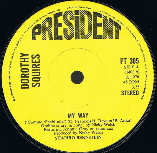 Dorothy Squires - My Way (7")