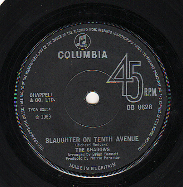 The Shadows - Slaughter On Tenth Avenue (7", Single)