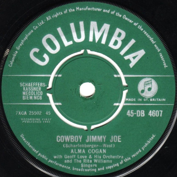 Alma Cogan With Geoff Love & His Orchestra And The Rita Williams Singers - Cowboy Jimmy Joe (7