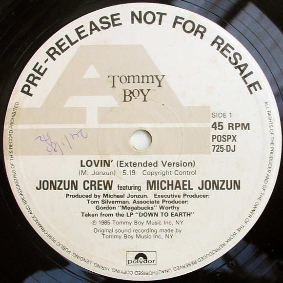 Jonzun Crew* Featuring Michael Jonzun - Lovin' / Mechanism (12