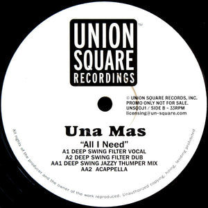 Una Mas - All I Need (12", Promo)