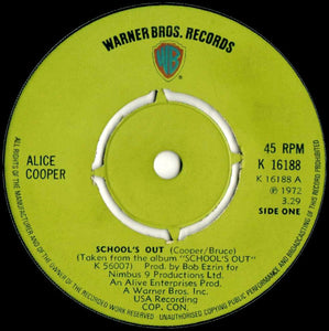 Alice Cooper - School's Out  (7", Single, Kno)
