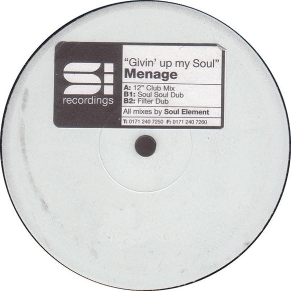 Menage - Givin' Up My Soul (12