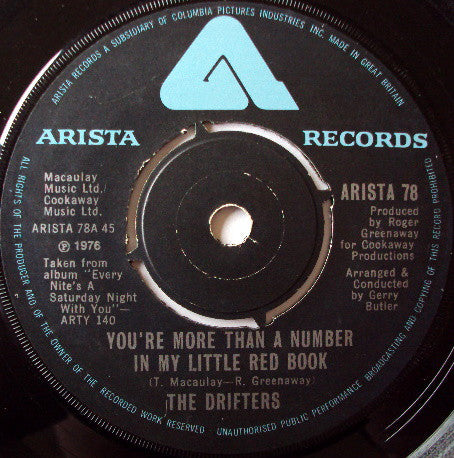 The Drifters - You're More Than A Number In My Little Red Book (7", Single, Bla)