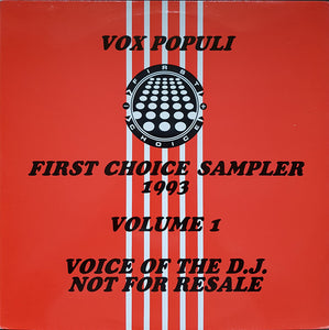 Various - Vox Populi: First Choice Sampler 1993 Volume 1 (2x12", Promo)