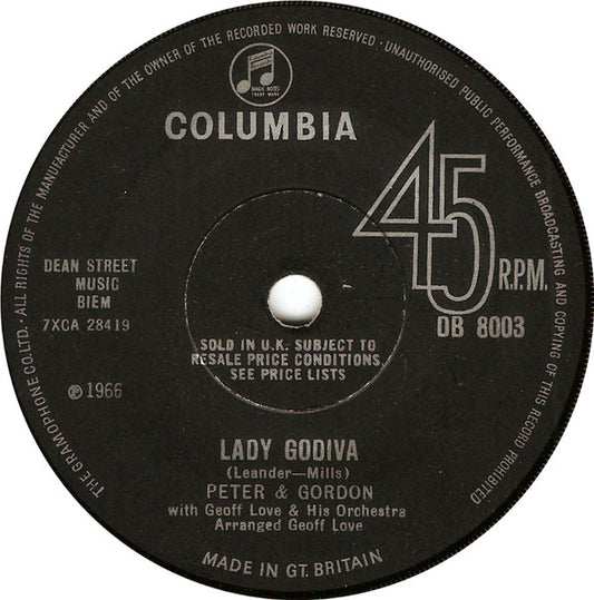 Peter & Gordon - Lady Godiva  (7", Single)