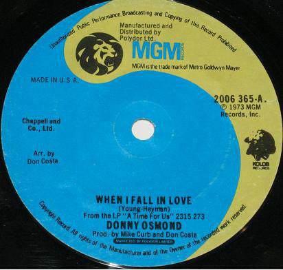 Donny Osmond - When I Fall In Love (7