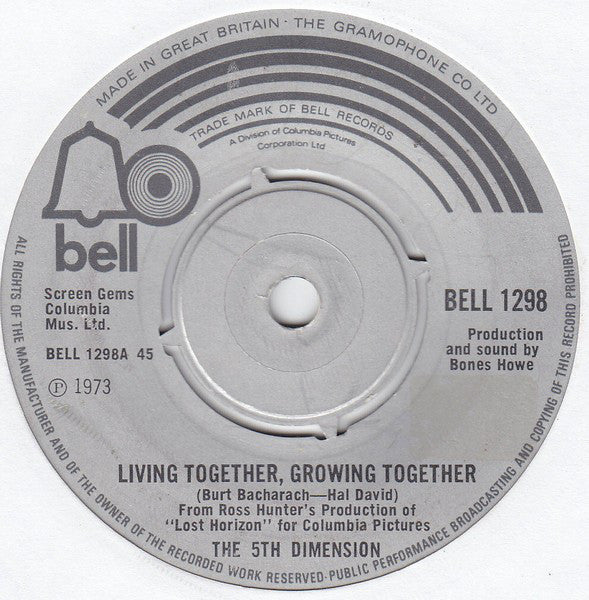 The 5th Dimension* - Living Together, Growing Together (7", Single)