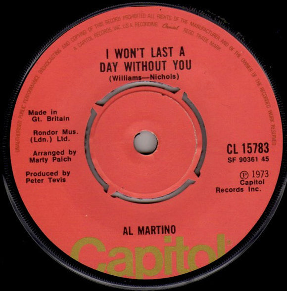 Al Martino - I Won't Last A Day Without You (7