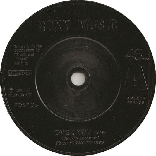 Roxy Music - Over You (7", Single, Bla)