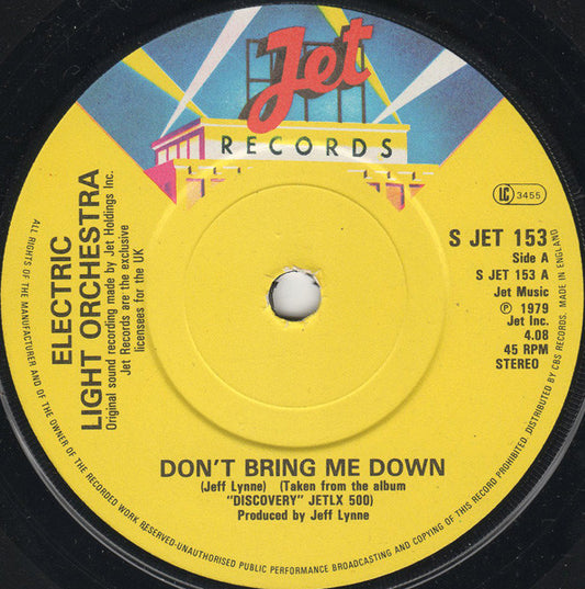 Electric Light Orchestra - Don't Bring Me Down (7", Single)