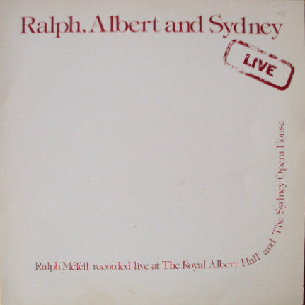Ralph McTell - Ralph, Albert And Sydney (Live) (LP, Album, RE)