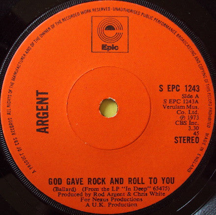 Argent - God Gave Rock And Roll To You (7