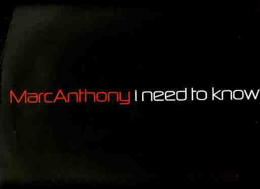 Marc Anthony - I Need To Know (12", Promo)