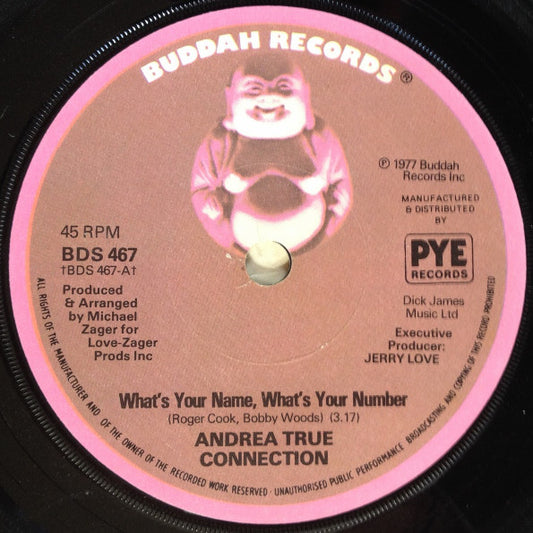 Andrea True Connection - What's Your Name, What's Your Number (7", Single, Sol)