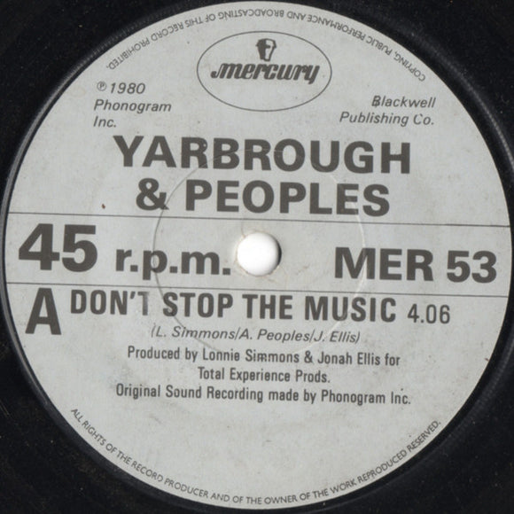 Yarbrough & Peoples - Don't Stop The Music (7