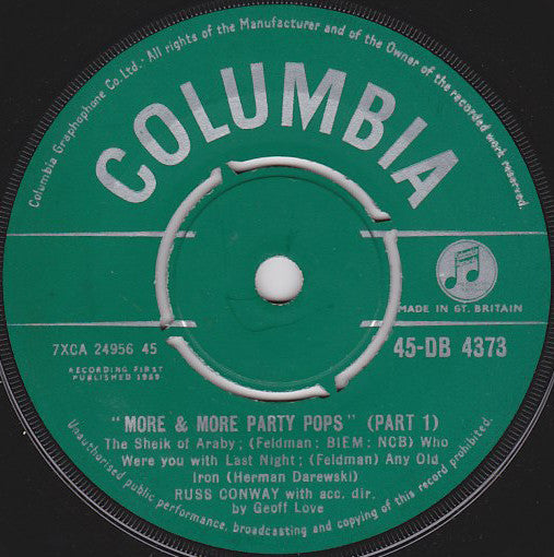 Russ Conway - More & More Party Pops (7")