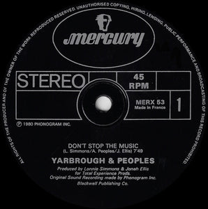 Yarbrough & Peoples - Don't Stop The Music / You're My Song (12")
