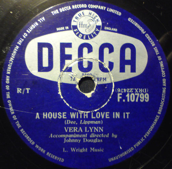 Vera Lynn - A House With Love In It/ Little Lost Dog (Shellac, 10