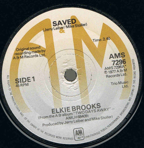 Elkie Brooks - Saved (7", Single)