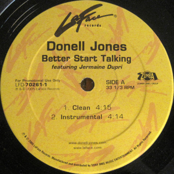 Donell Jones Featuring Jermaine Dupri - Better Start Talking (12