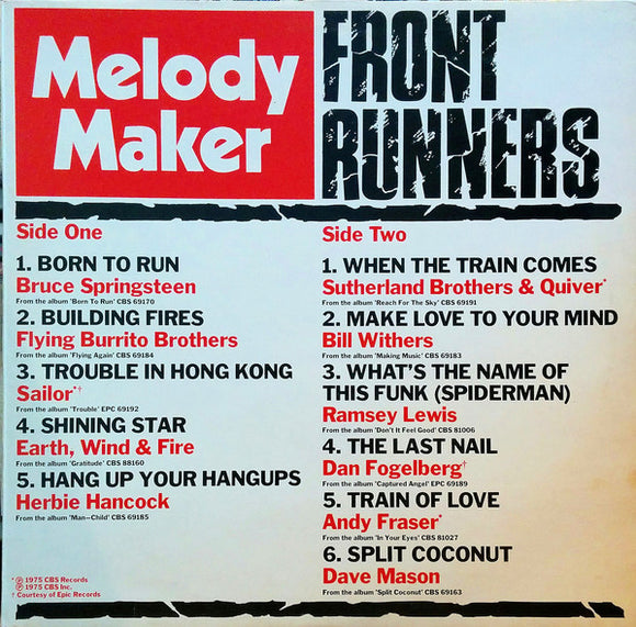 Various - Melody Maker Front Runners (LP, Promo, Smplr)