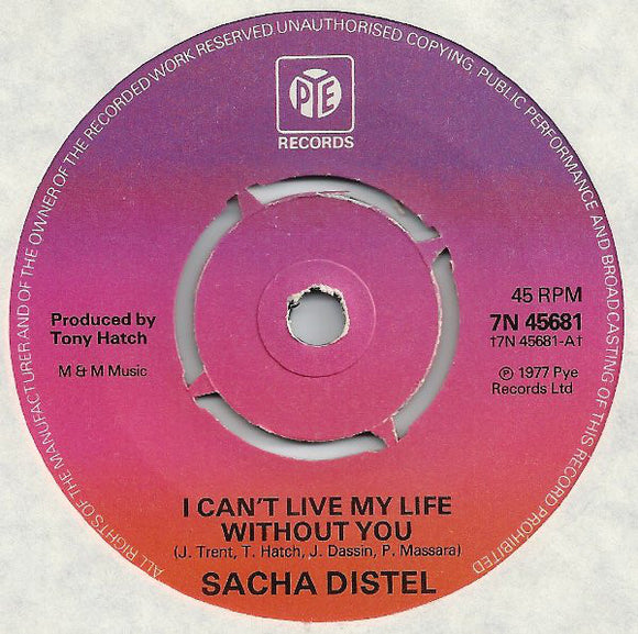 Sacha Distel - I Can't Live My Life Without You (7