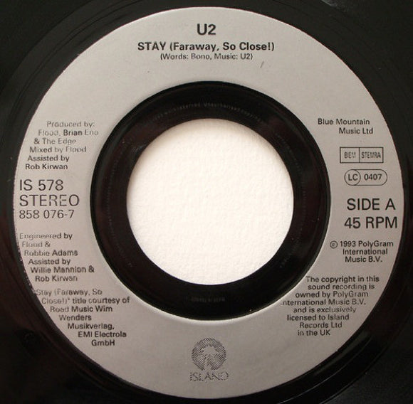 U2 / Frank Sinatra With Bono - Stay (Faraway, So Close!) / I've Got You Under My Skin (7