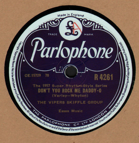 The Vipers Skiffle Group - Don't You Rock Me Daddy-O / 10,000 Years Ago (Shellac, 10", Single)