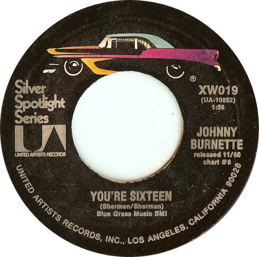 Johnny Burnette - You're Sixteen / God, Country And My Baby (7", Single, RE)